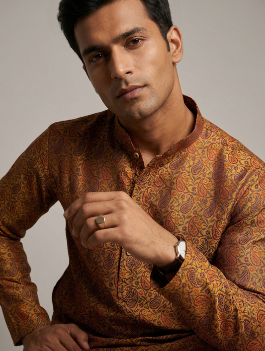 Men's Traditional Paisley Kurta Set