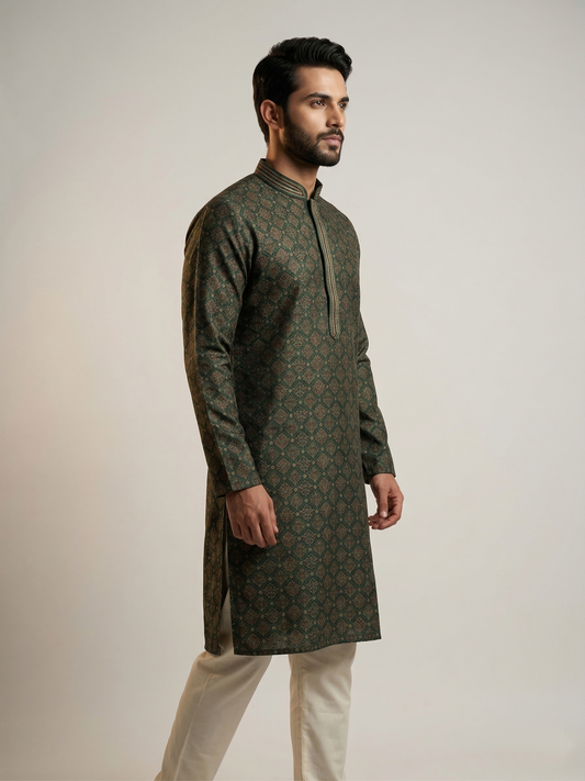 Ajrakh Geometric Print Kurta Set