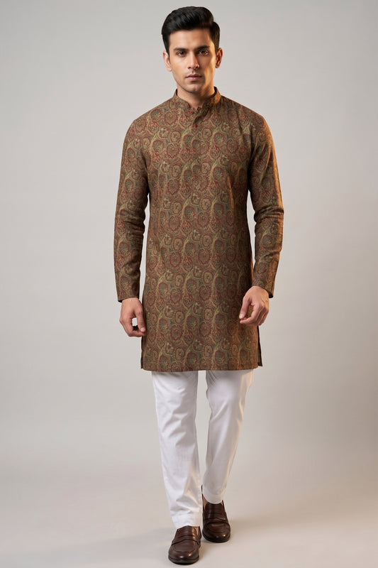 Antique Maroon Paisley Kurta
