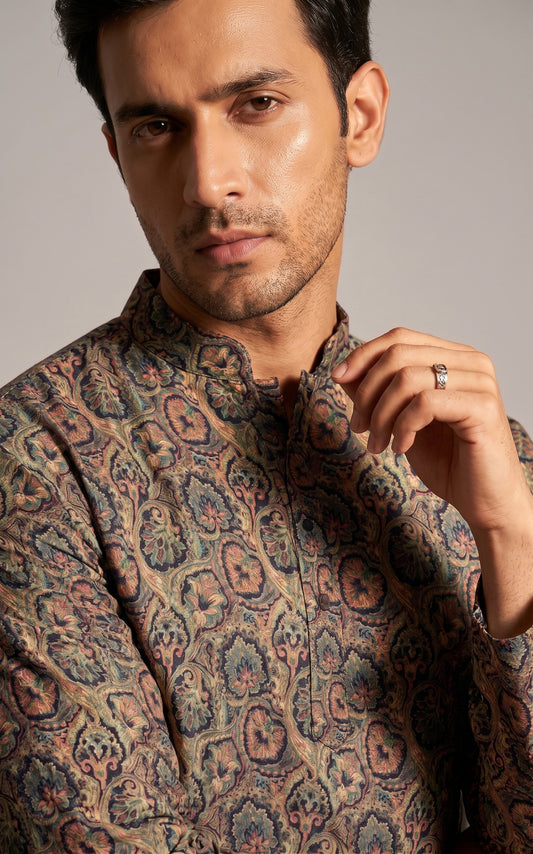 Black Heritage Paisley Kurta