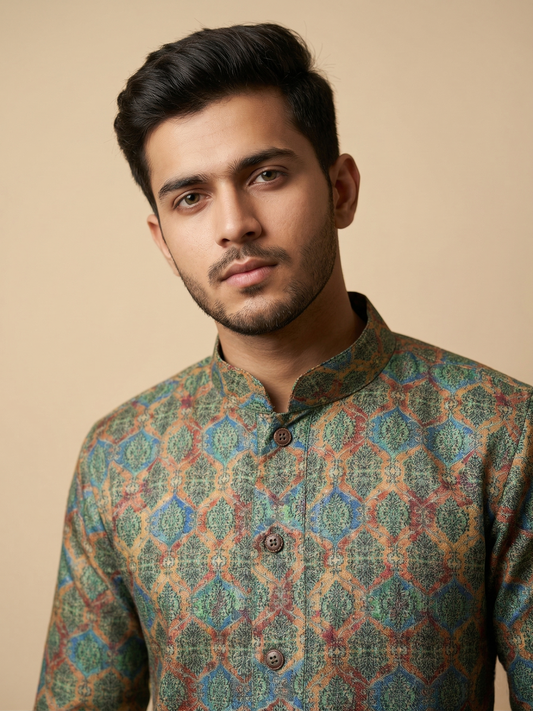 Geometric Printed Kurta Set