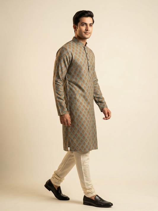Men's Printed Kurta Set