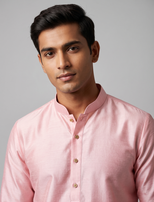 Blush Light Pink Look Minimalist Festive Kurta
