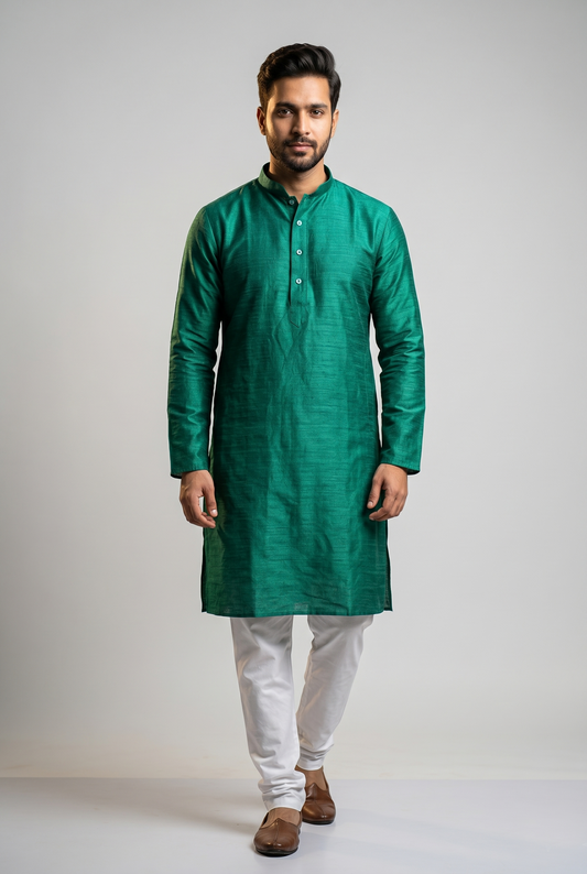 Dark Firozi Look Minimalist Festive Kurta