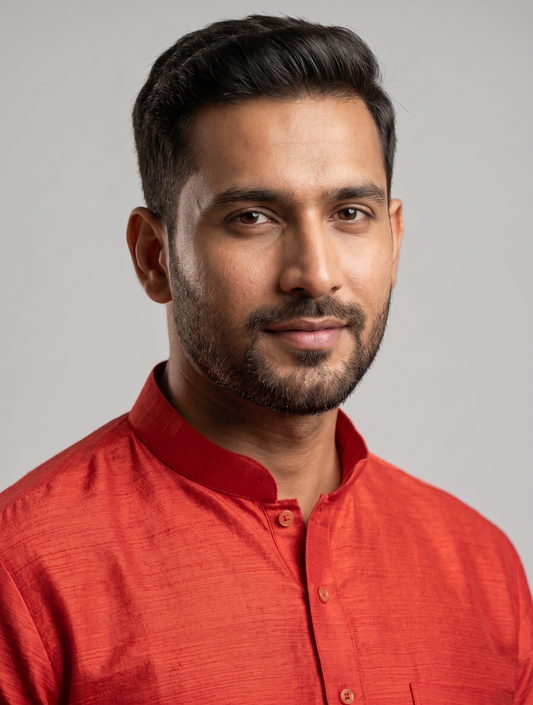 Red Look Minimalist Festive Kurta