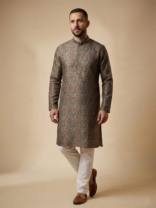 Maroon Vintage Paisley Kurta Set